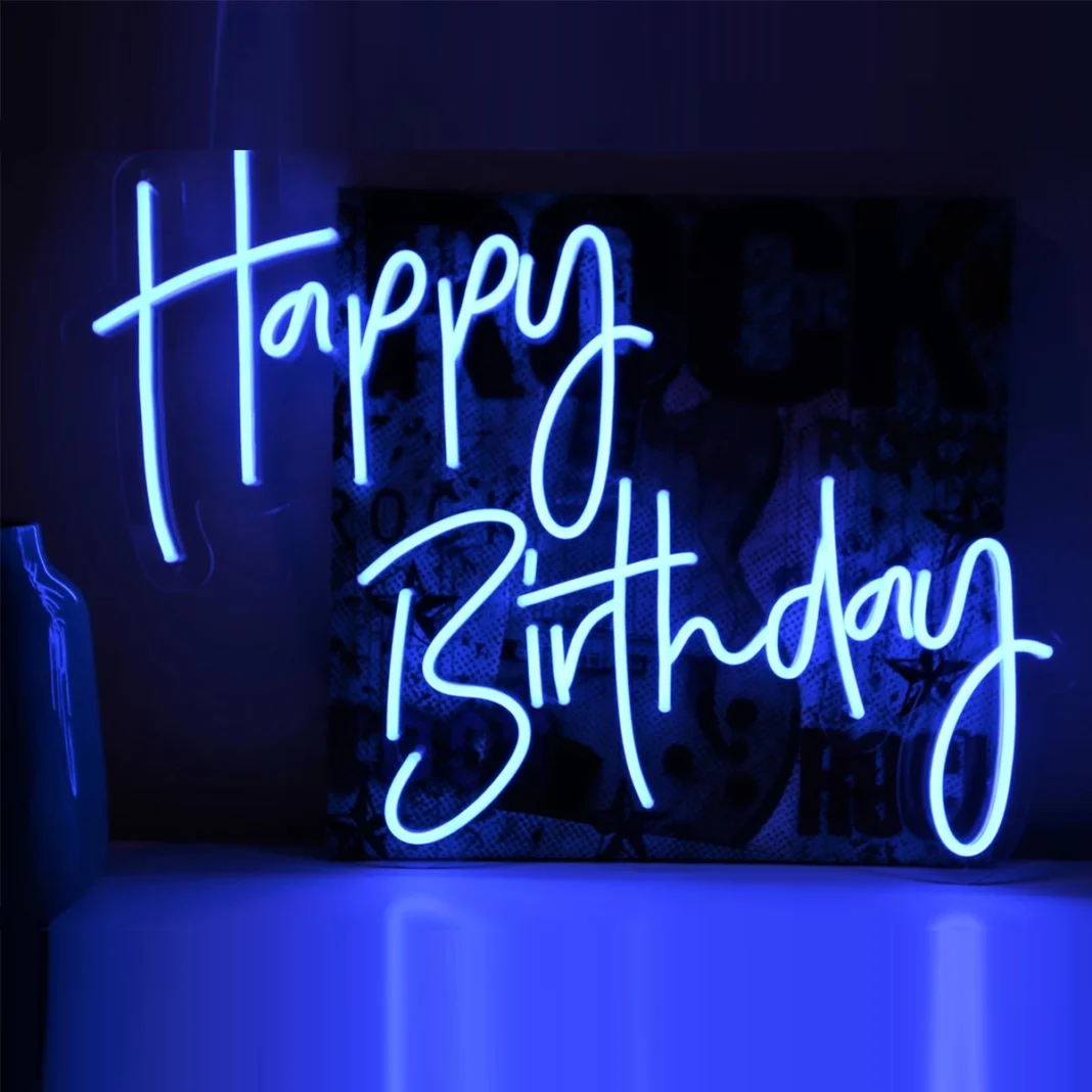 Birthday neon sign