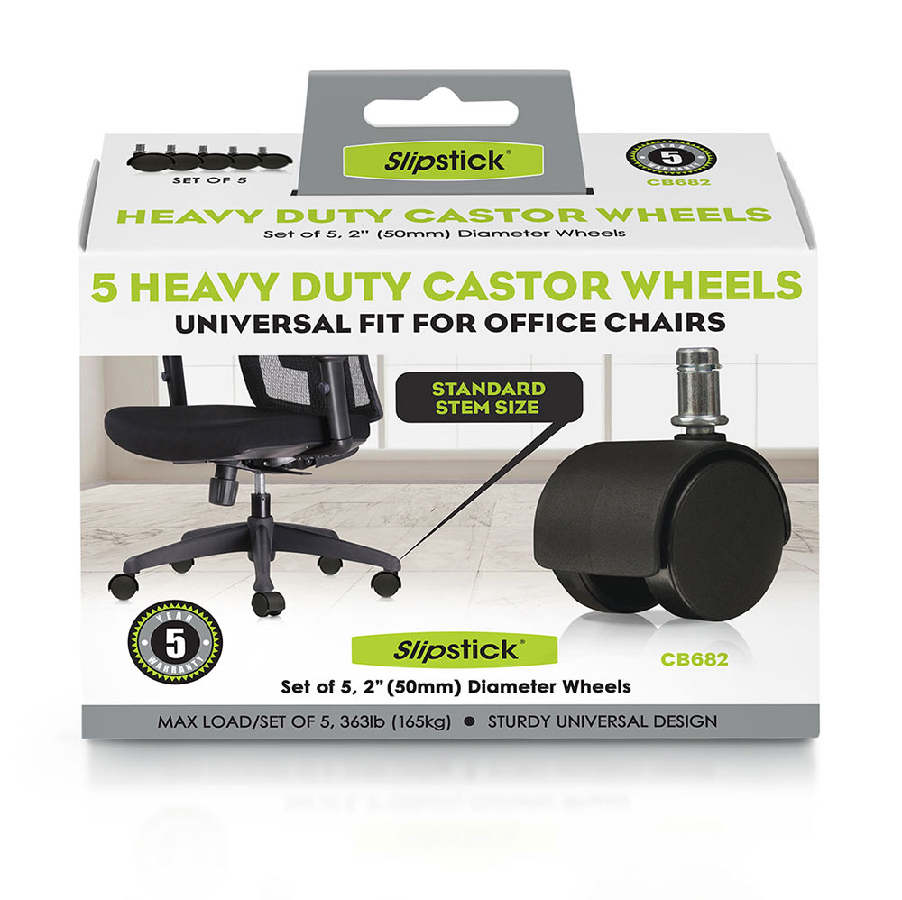 Office Chair Replacement Castor Wheels, Black – CB682